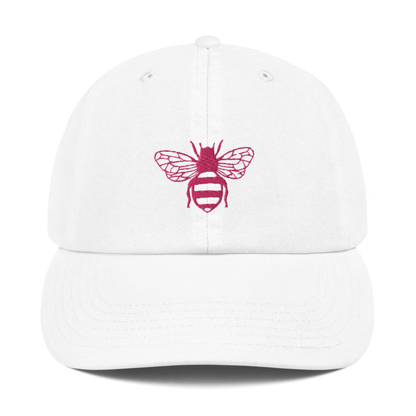 White and Pink R&S "Bee" Champion Dad Cap